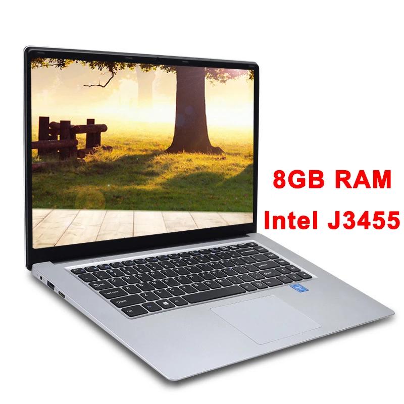 15.6 inch 8GB RAM 256GB/512GB SSD Notebook intel J3455 Quad Core Laptops With FHD Display Ultrabook Student Computer